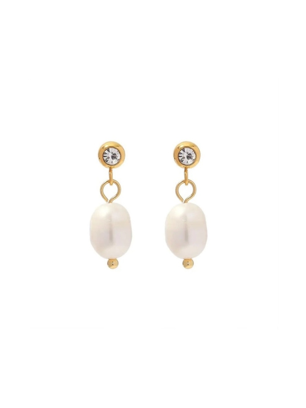 Gold Pearl Drop Earrings